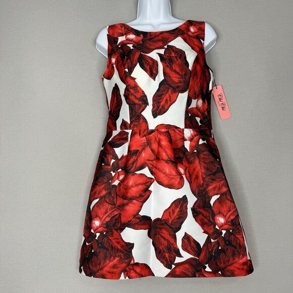 Chi Chi London Dresses & Skirts - Chi Chi London Womens Dress UK 12 Red Piper Floral Open V Back Cocktail Romantic